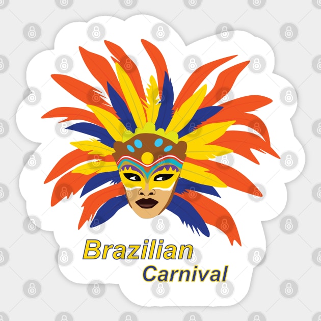 Typical mask of the carnival party Sticker by GiCapgraphics